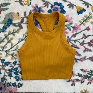 Free People Movement Yellow Ribbed Tank